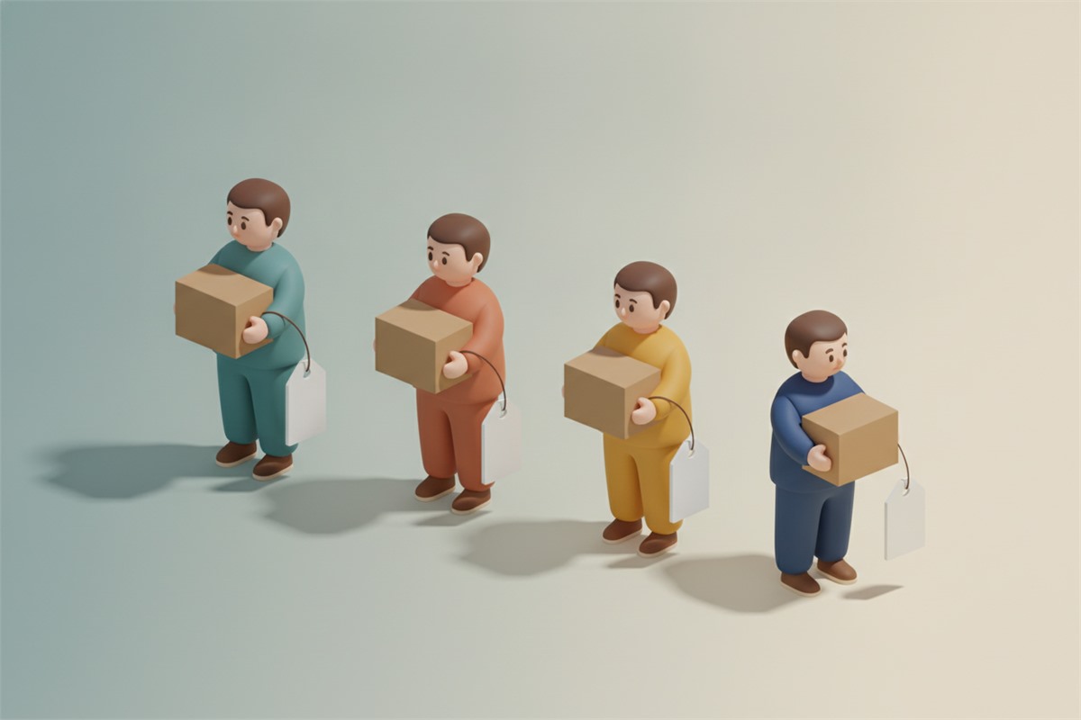 同じ商品を並べた出品者が次々と値下げしていく競争の構造図