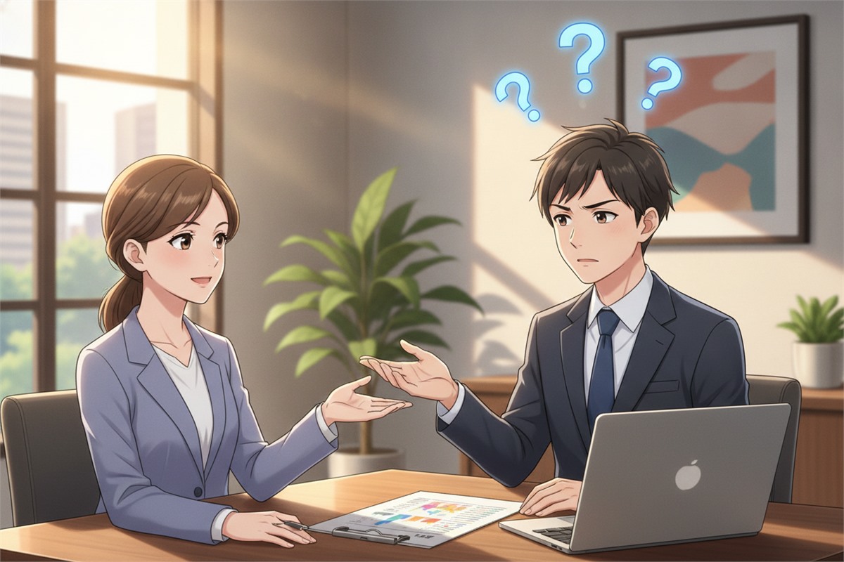 手数料の疑問を相談して説明を受けているセラーの場面