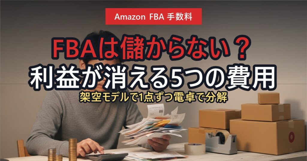 電卓とレシートでFBAの手数料を計算する個人セラーのアイキャッチ画像