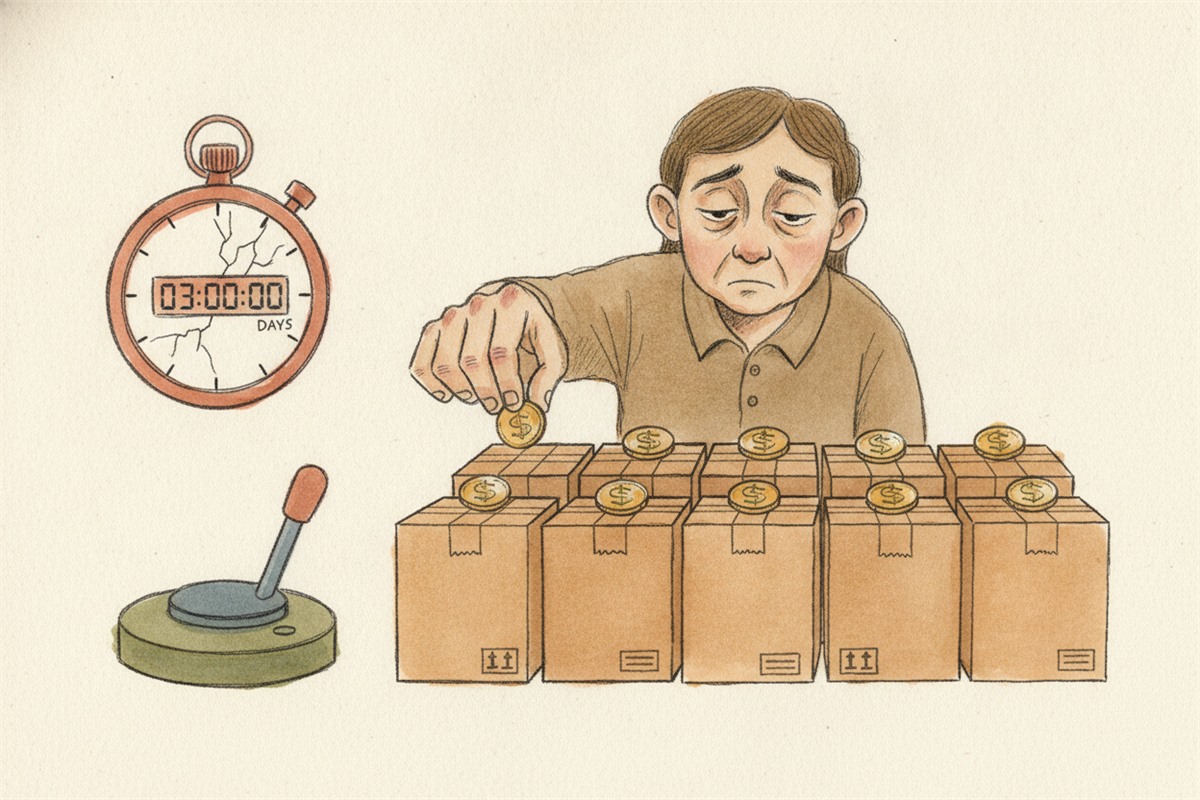 少額予算を10商品に薄く分けてしまい成果が出ない失敗のイラスト