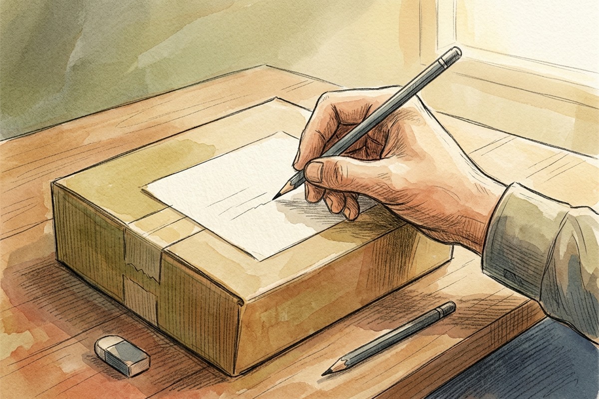 商品タイトルを丁寧に作る様子