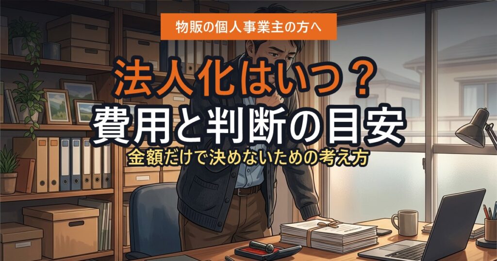 法人化を検討している物販の事業主