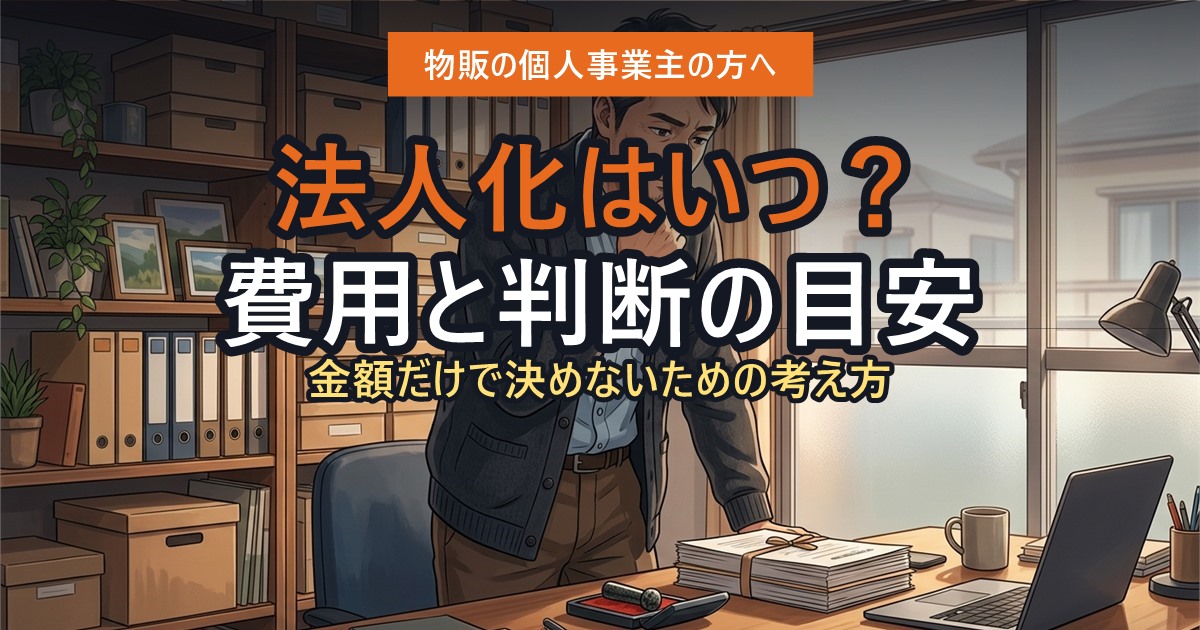 法人化を検討している物販の事業主
