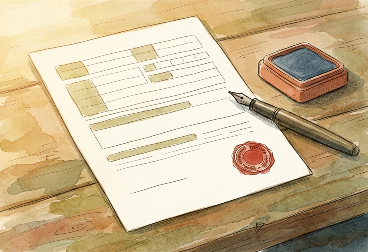 古物商許可の申請書と印鑑